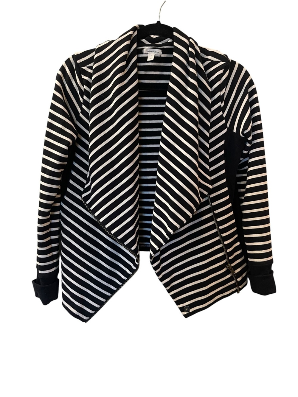 CASLON Women’s Black White Stripe Knit Jacket Blazer Nordstrom Size: Small